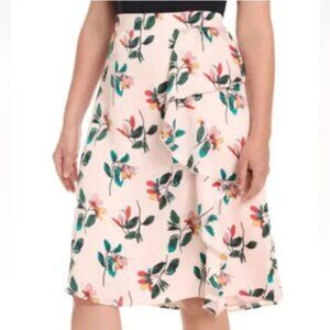 Ted Baker Women's Plus Size XXL Light Pink Floral Ruffle Skirt NWT